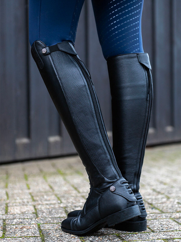 Bottes D'équitation GTH En Cuir Noir - Taille UK 8 (M), Bon état Occasion