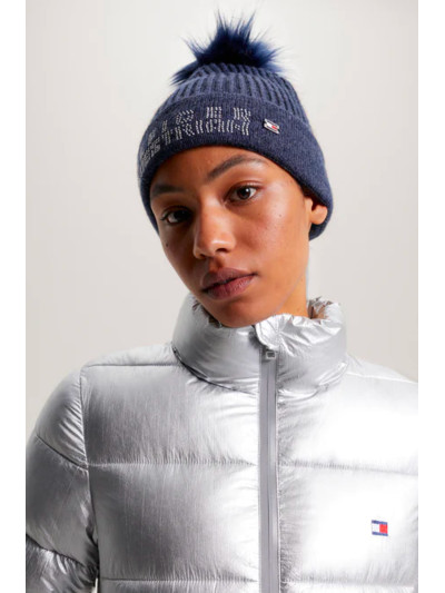 Bonnet pom pom rib-knit Beani - Tommy Hilfiger