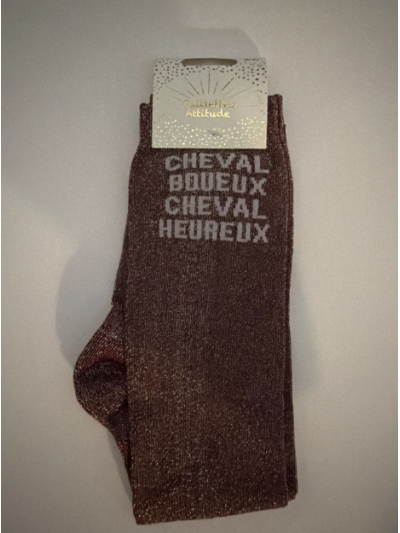 Chaussettes Cheval boueux cheval heureux - Paillettes Attitude