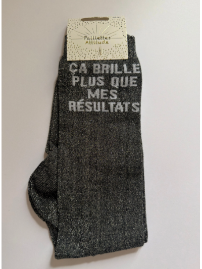Chaussettes ça brille plus que mes résultats - Paillettes Attitude