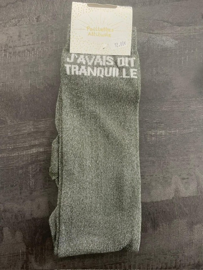 Chaussettes J'avais dit tranquille - Paillettes Attitude