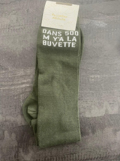 Chaussettes Dans 500m y'a la buvette - Paillettes Attitude