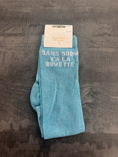Chaussettes Dans 500m y'a la buvette - Paillettes Attitude