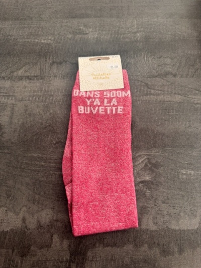 Chaussettes Dans 500m y'a la buvette - Paillettes Attitude