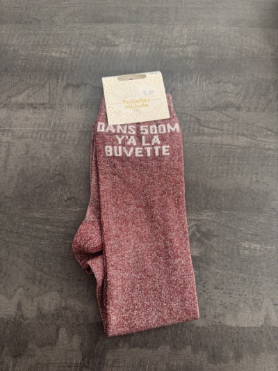 Chaussettes Dans 500m y'a la buvette - Paillettes Attitude