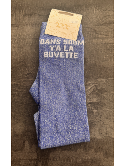 Chaussettes Dans 500m y'a la buvette - Paillettes Attitude