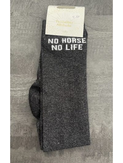 Chaussettes No Horse No Life  - Paillettes Attitude